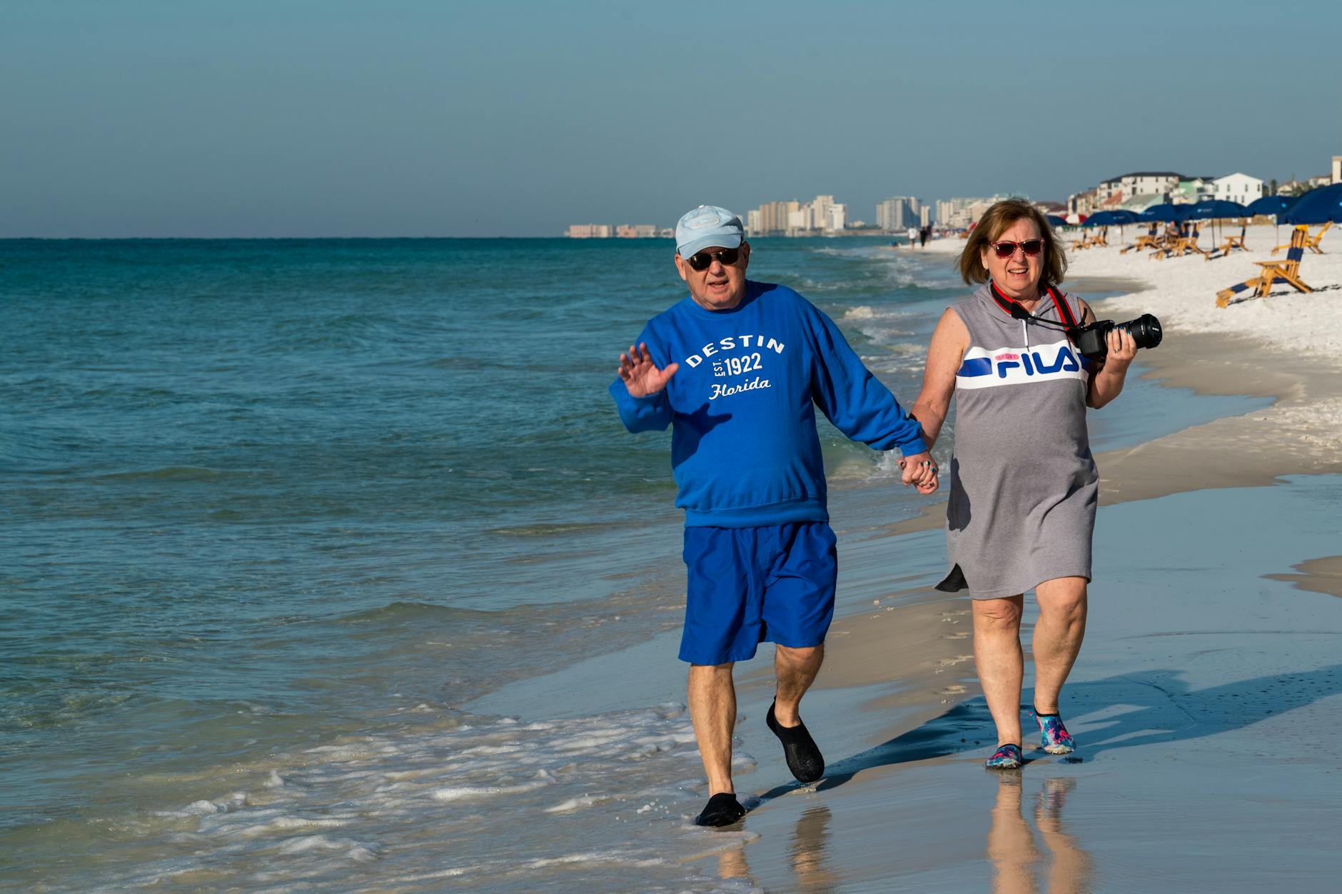 Senior couple on a beach vacation