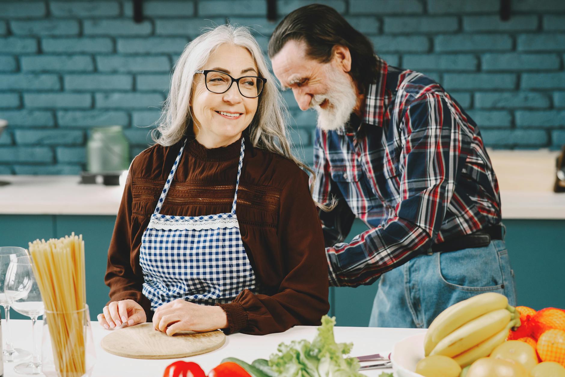 Elderly Couple Kitchen