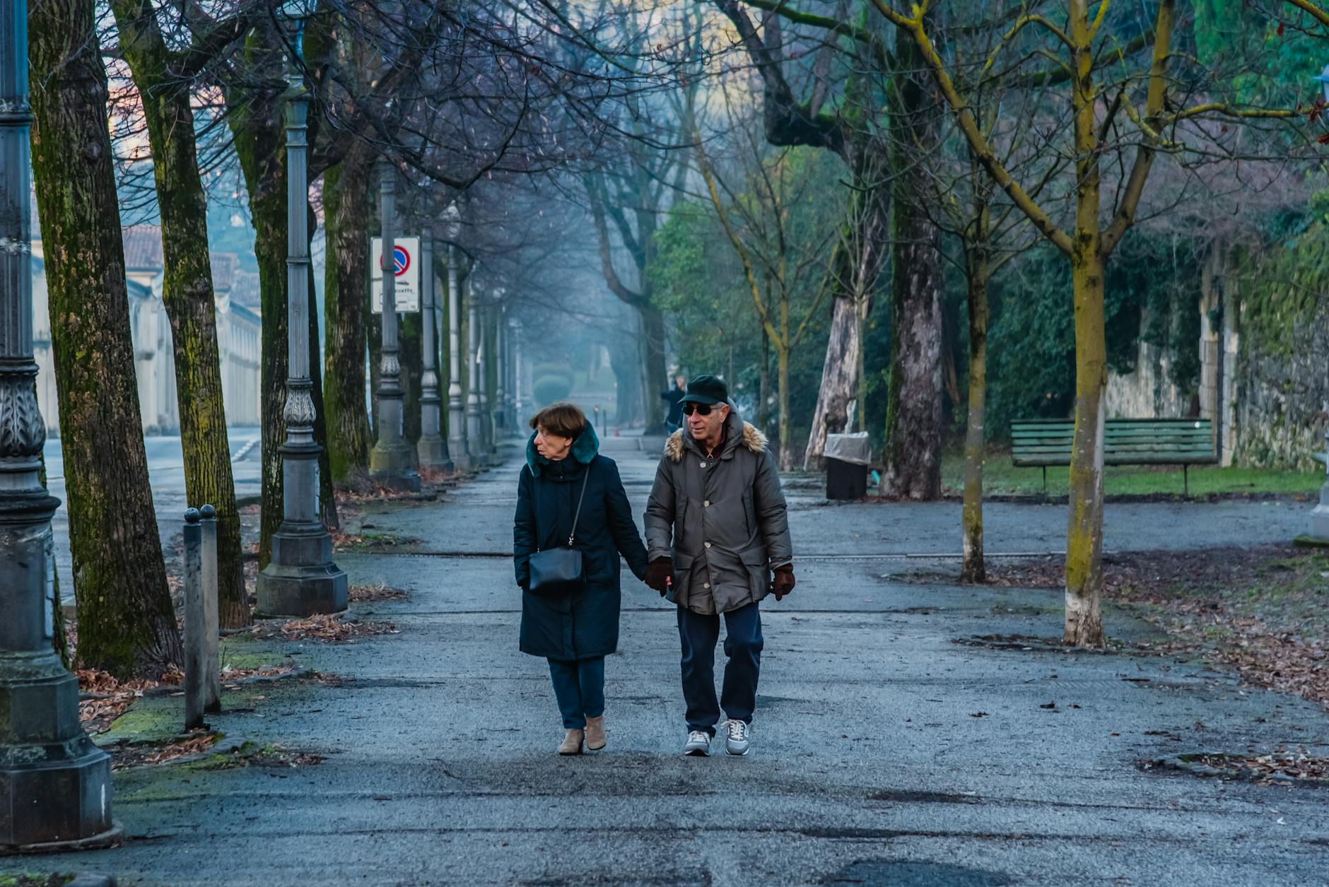 Elderly Couple Walking