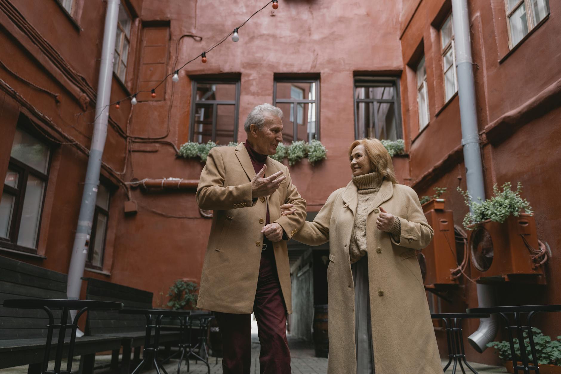 Elderly Couple Walking