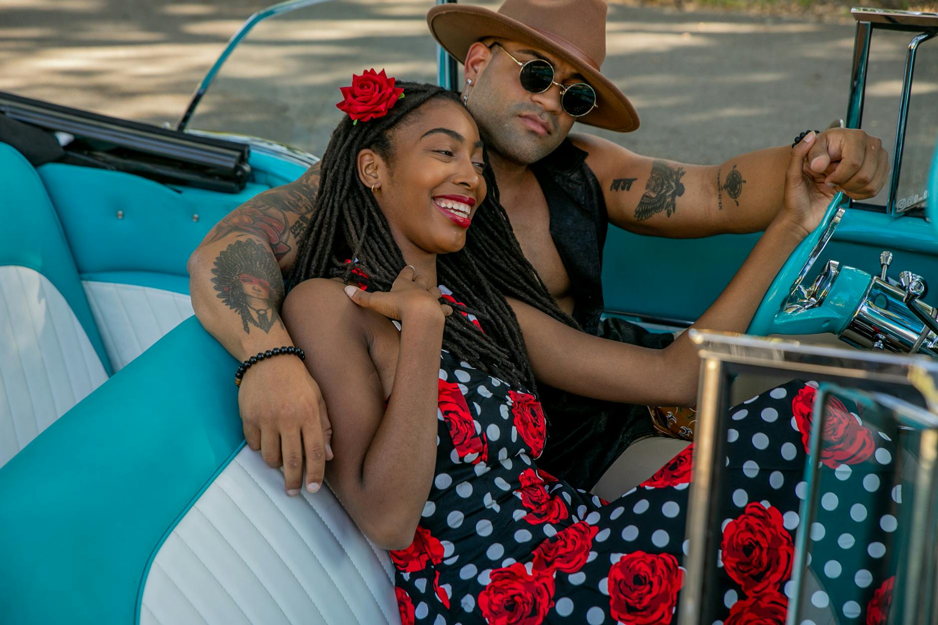 Couple Convertible Car