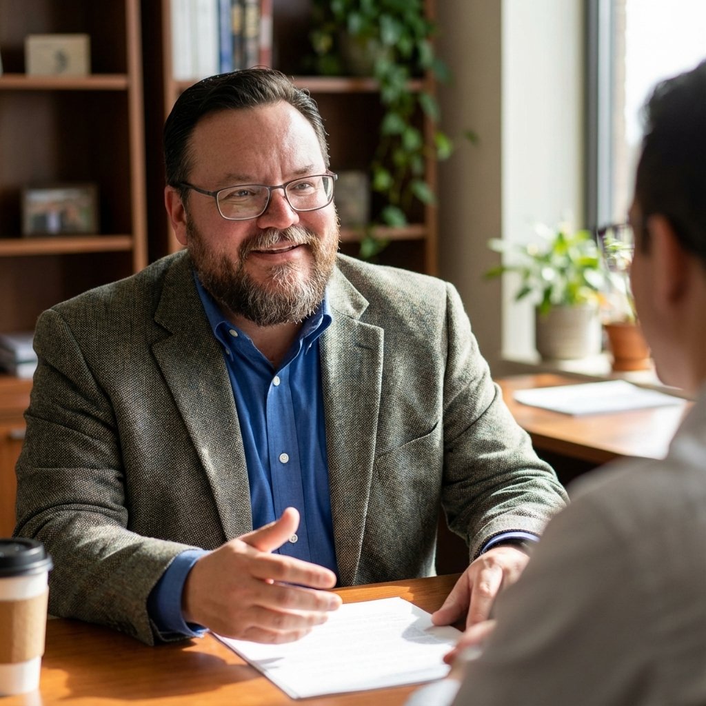 Dominic Franchi meeting with clients